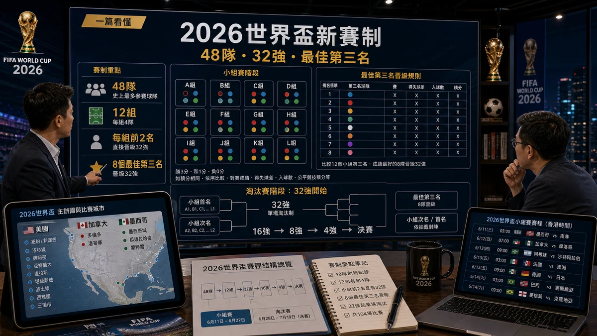 2026世界盃新賽制完整整理:48隊、32強、最佳第三名一篇看懂