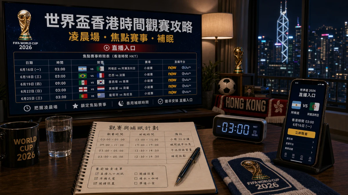 世界盃香港時間觀賽攻略:凌晨場如何選擇?焦點賽事、補眠與直播入口