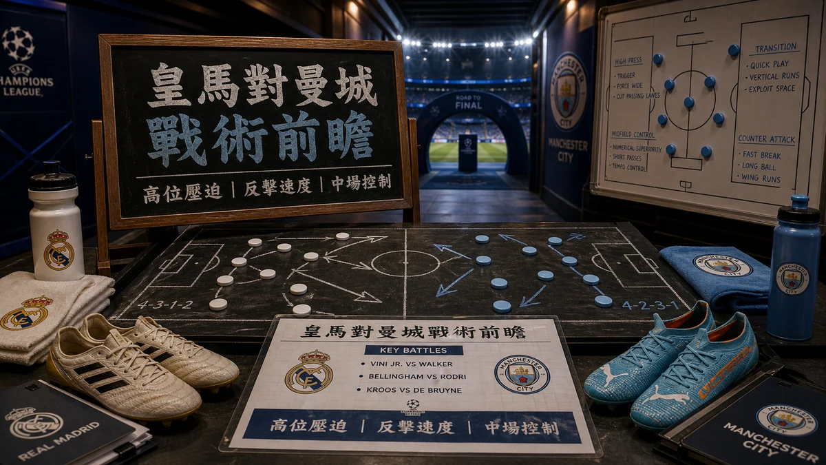 歐聯16強皇馬對曼城戰術前瞻:高位壓迫、反擊速度與中場控制