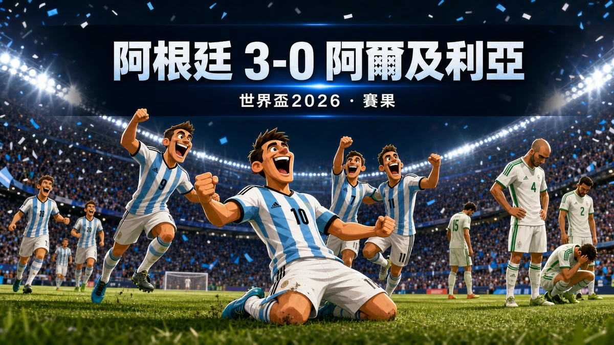 世界盃2026 阿根廷 3-0 阿爾及利亞賽果｜J組香港時間17/6 09:00 美斯帽子戲法平高路斯紀錄