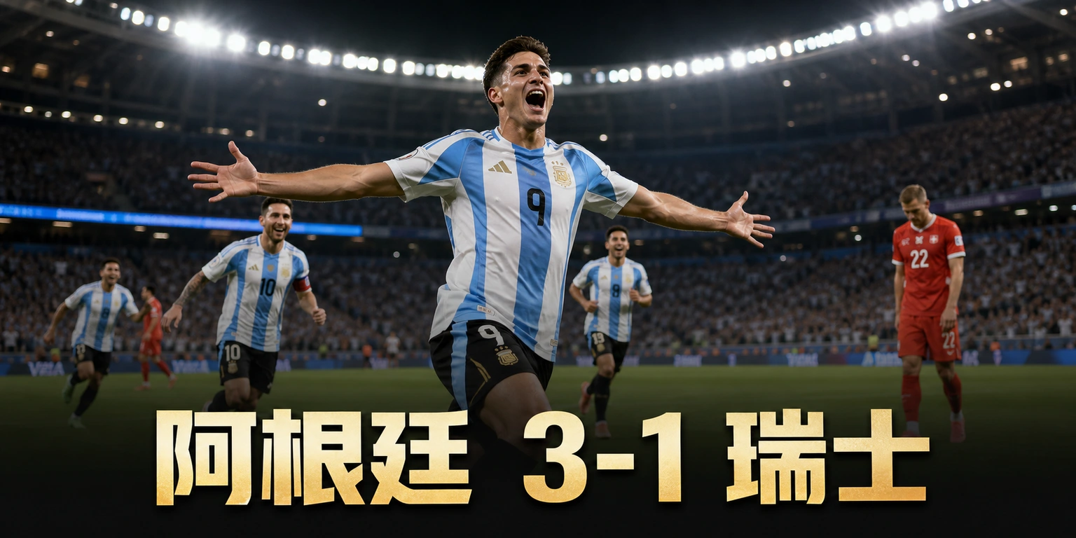 世界盃2026 阿根廷 3-1 瑞士賽果｜加時反勝十人瑞士 麥亞里士打先開紀錄 阿華列斯遠射建功晉4強對英格蘭