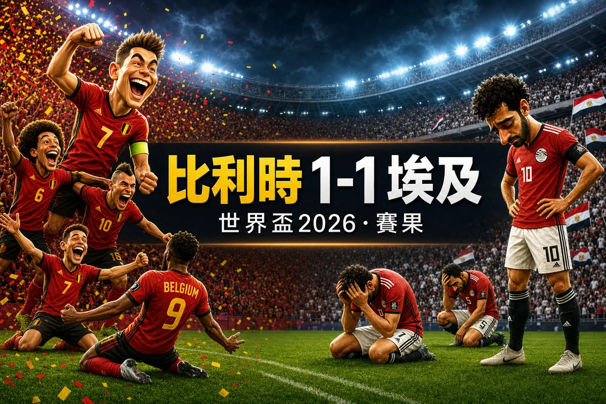 世界盃2026 比利時 1-1 埃及賽果｜H組香港時間16/6 03:00 烏龍球扳平逼和