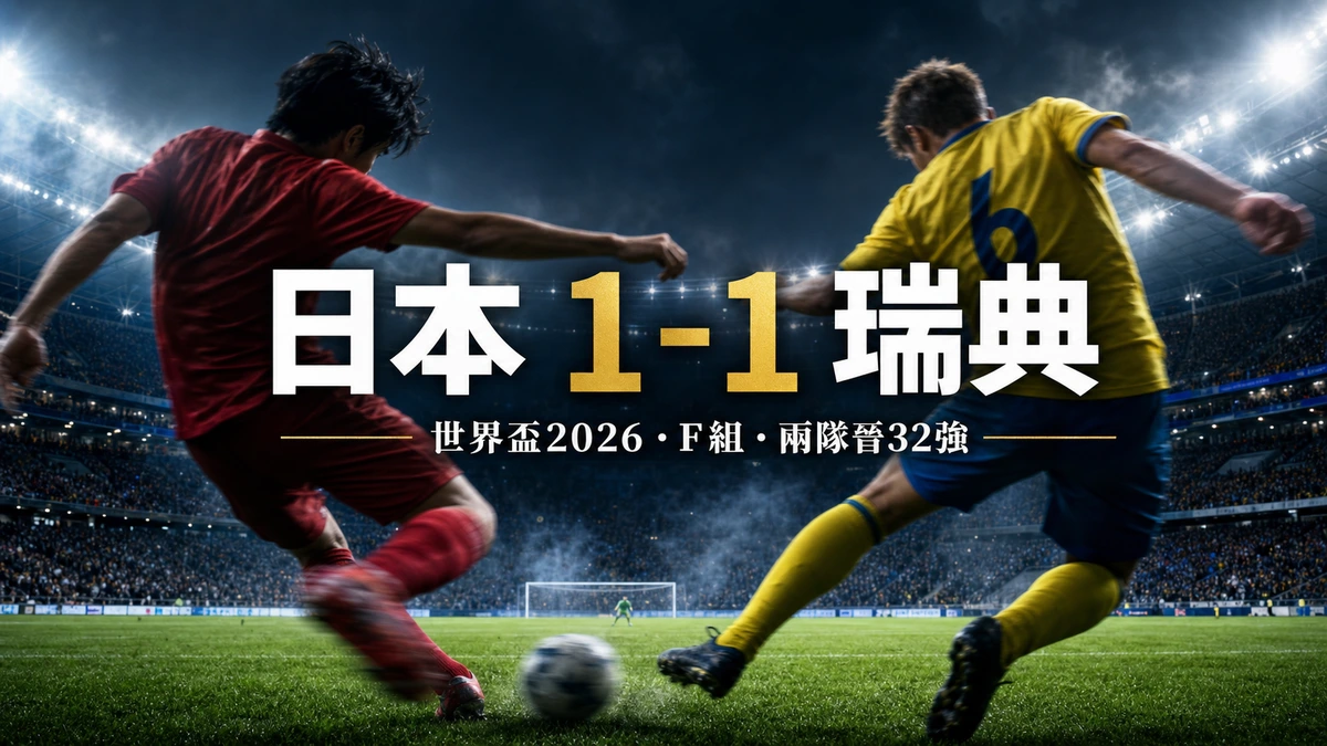 世界盃2026 日本 1-1 瑞典賽果｜F組香港時間26/6 07:00 前田大然先開紀錄 艾蘭加扳平 兩隊齊晉32強