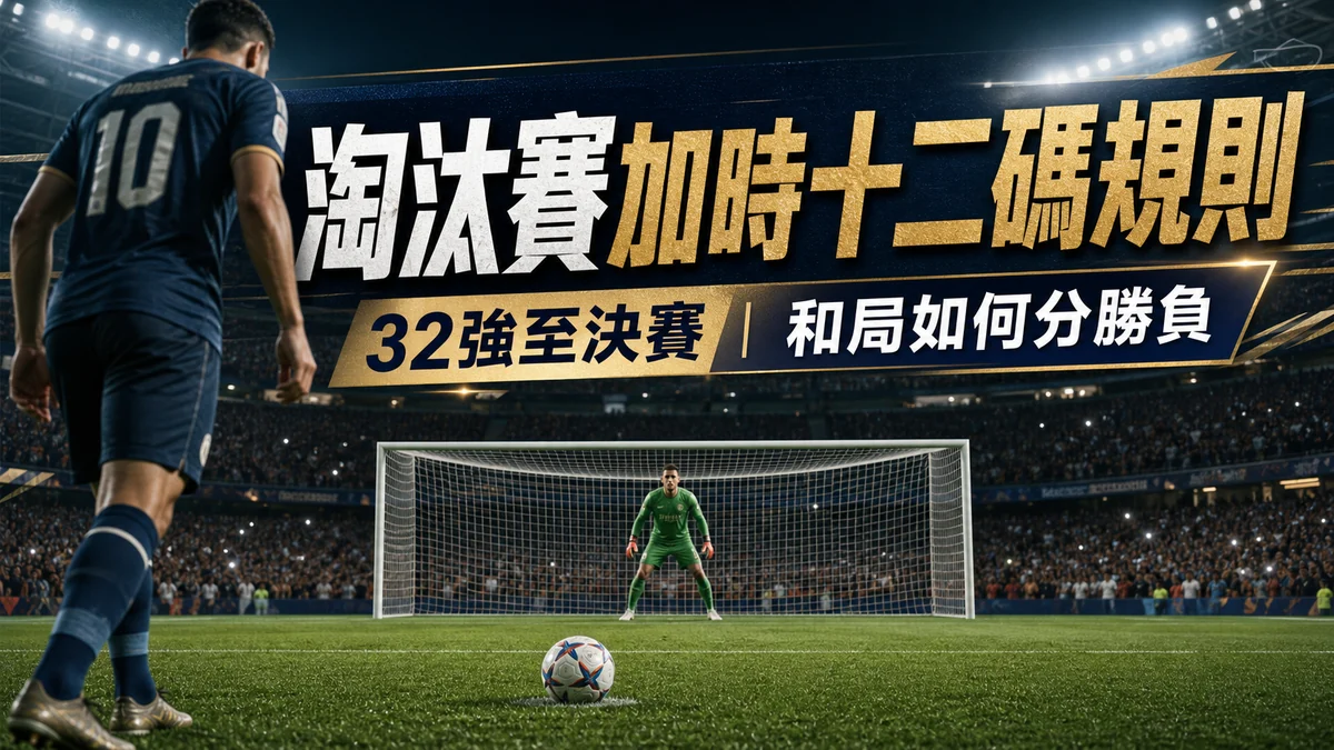 世界盃2026淘汰賽加時十二碼規則:32強至決賽和局如何分勝負?