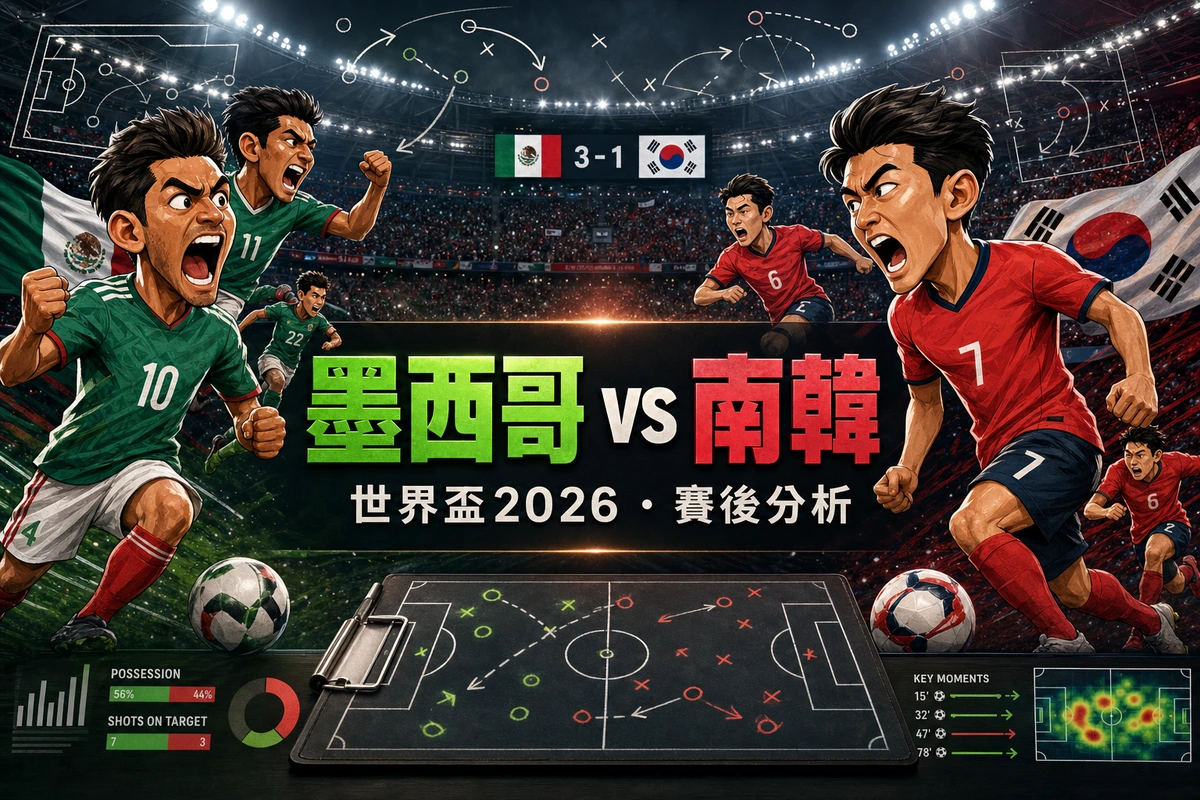 世界盃2026 A組賽後分析｜墨西哥連兩場零封提早出線，南韓控球58%卻交白卷的出線隱憂