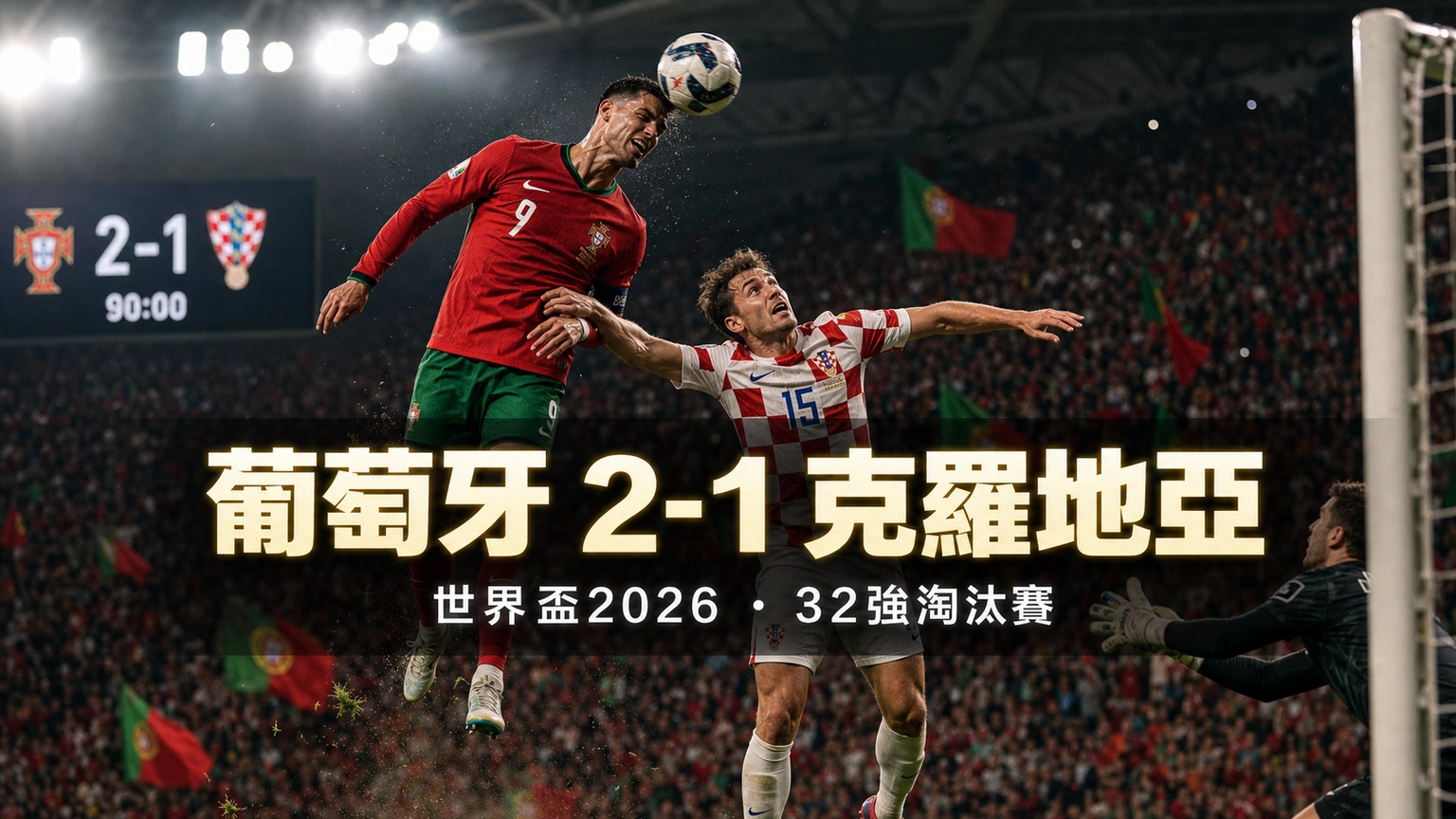 世界盃2026 葡萄牙 2-1 克羅地亞賽果｜C朗十二碼創最年長入球紀錄 拉莫斯90+4頭槌絕殺 16強鬥西班牙