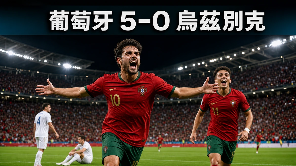 世界盃2026 葡萄牙 5-0 烏茲別克賽果｜K組香港時間24/6 01:00 C朗梅開二度寫六屆世盃紀錄