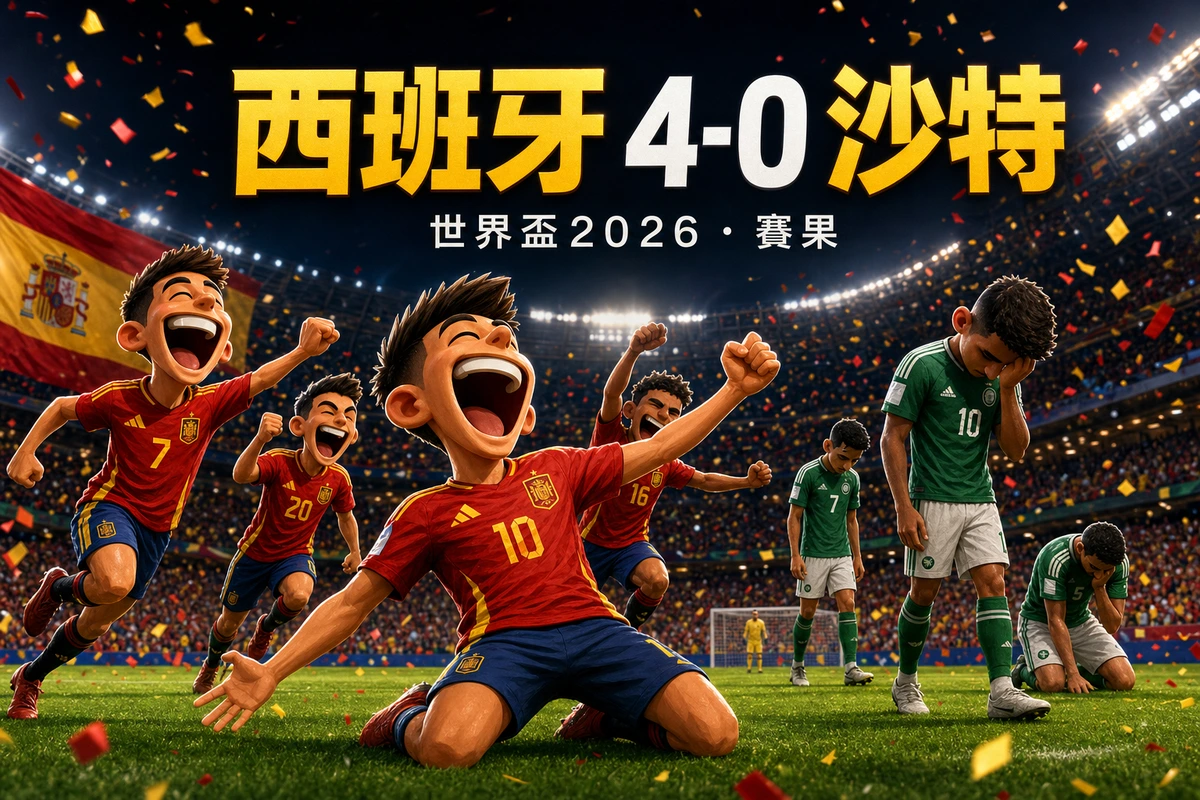 世界盃2026 西班牙 4-0 沙特阿拉伯賽果｜G組香港時間22/6 00:00 亞馬爾奧雅沙巴上半場轟3球