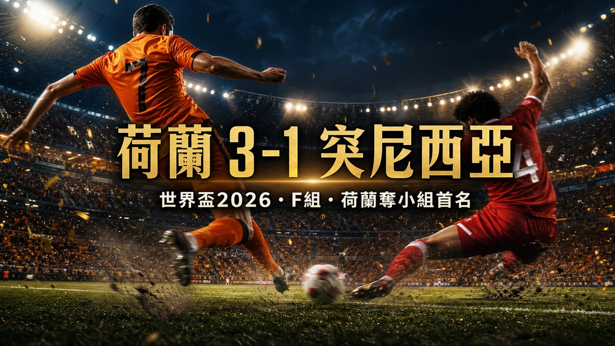 世界盃2026 突尼西亞 1-3 荷蘭賽果｜F組香港時間26/6 07:00 荷蘭開局七分鐘連入兩球 穩奪小組首名