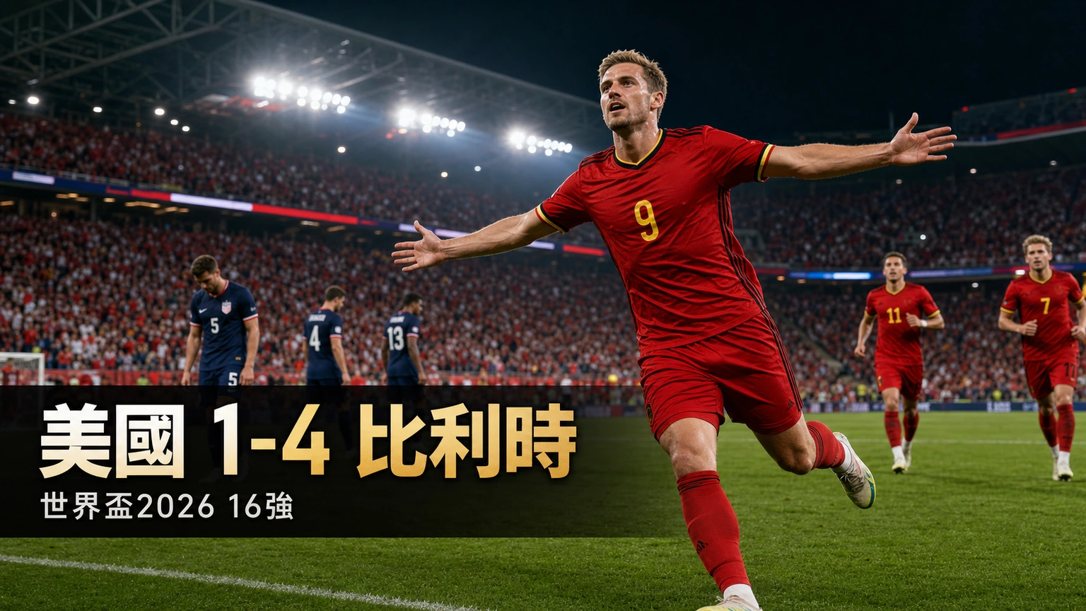 世界盃2026 美國 1-4 比利時賽果｜迪基特拉利梅開二度 主辦國16強止步 比利時晉8強戰西班牙