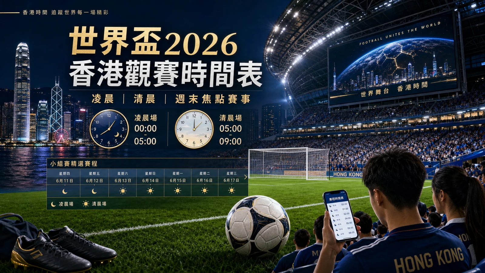 世界盃2026香港觀賽時間表:凌晨場、週末焦點戰、必看賽事如何選擇
