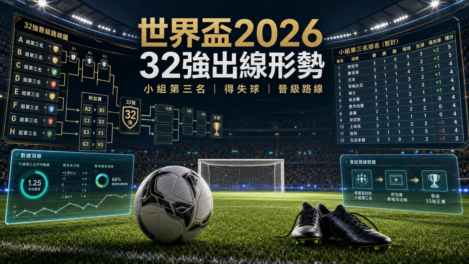 世界盃2026誰入32強?小組第三名、得失球與晉級路線即時看